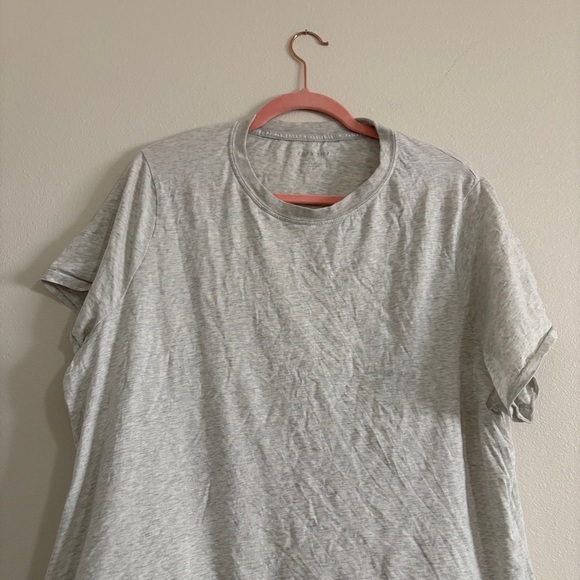 Fabletics 100% Cotton Tee Light Gray Heather 2X soft casual baby tee t-shirt - Picture 2 of 8